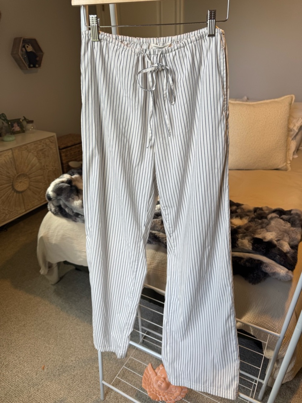 American Eagle Outfitters White Pinstripe Women's Pant